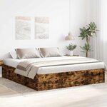 vidaXL Cadre de lit sans matelas chêne fumé 200x200 cm