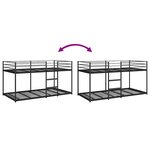 VidaXL Lit superposé sans matelas noir 90x200 cm acier