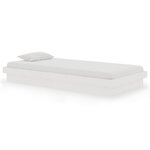 vidaXL Cadre de lit sans matelas blanc bois massif