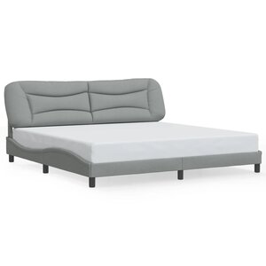 vidaXL Cadre de lit sans matelas Hvar gris clair 200x200 cm tissu