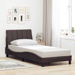 vidaXL Cadre de lit sans matelas Hanko marron foncé 90x200 cm tissu