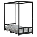 vidaXL Cadre de lit pour enfants noir 90x200 cm bois de pin massif