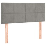 vidaXL Sommier à lattes de lit et matelas et LED Gris clair 90x190 cm