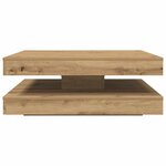 vidaXL Table basse rotative à 360 degrés chêne artisanal 90x90x34 5 cm