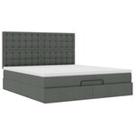 VidaXL Cadre de lit ottoman avec matelas gris foncé 180x200 cm tissu
