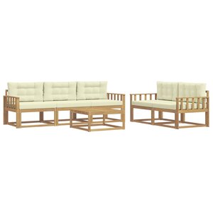 vidaXL Ensemble de canapés d'extérieur 6 pc Blanc et crème