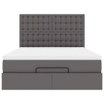VidaXL Cadre de lit ottoman avec matelas gris 140x200 cm similicuir