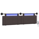 vidaXL Tête de lit suspendue Marron foncé Tissu