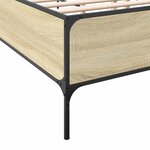 vidaXL Cadre de lit chêne sonoma 120x200 cm bois d'ingénierie et métal