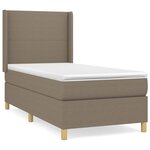 vidaXL Sommier à lattes de lit avec matelas Taupe 90x190 cm Tissu