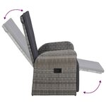 vidaXL Ensemble de salle à manger de jardin et coussins 7 Pièces Gris