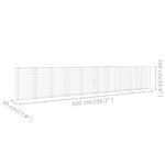 vidaXL Mur à gabion avec couvercles Acier galvanisé 600 x 30 x 100 cm
