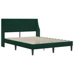 vidaXL Cadre de lit avec tête de lit Vert foncé 160 x 200 cm Velours