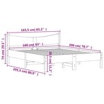 vidaXL Cadre de lit sans matelas 160x200 cm bois massif de pin