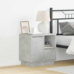 vidaXL Cabinet de chevet avec tiroir Gris béton 50 x 34 5 x 50 cm.