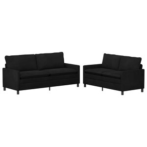 vidaXL Ensemble de Canapés 2 Pièces Noir Velours