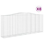 vidaXL Paniers à gabions arqués 8 Pièces 400x50x160/180 cm fer galvanisé