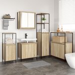 vidaXL Ensemble de 5 meubles de salle de bain en bois d'ingénierie chêne Sonoma
