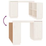 vidaXL Bureau Blanc 110x50x75 cm Bois massif de pin