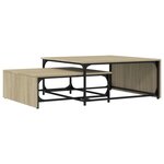 vidaXL Tables basses gigognes 2 Pièces chêne sonoma bois ingénierie métal