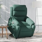 vidaXL Fauteuil inclinable Vert foncé Velours