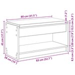 vidaXL Banc d'entrée avec coussin Gris Sonoma 83 x 38 x 45 cm