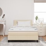 vidaXL Lit box spring avec matelas crème 120x200 cm Tissu