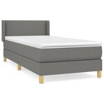 vidaXL Sommier à lattes de lit et matelas Gris foncé 90x190 cm Tissu
