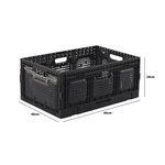 Pack and Move - Lot 3 Bacs Rangement Pliables - Charge 20 kg - 40 x 60 x 25 9 cm - Stockage Outillage - Rangement Facile - Robustes - 55L