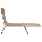 vidaXL Chaises longues pliables lot de 2 taupe textilène et acier