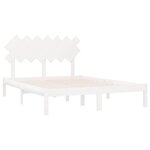 vidaXL Cadre de lit sans matelas blanc 140x200 cm bois massif