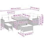 vidaXL Ensemble de canapé de jardin 9 Pièces Gris polyrotin