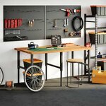 vidaXL Dessus de bureau marron clair bois chêne massif rectangulaire