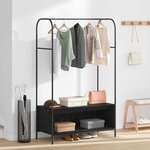 vidaXL Porte-vêtements Noir 100 x 44 x 160 cm Bois d'ingénierie