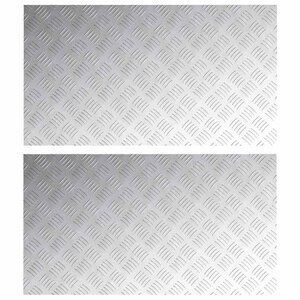 vidaXL Plaques à damier 2 Pièces Argent 90 x 50 cm Aluminium