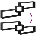 vidaXL Armoire murale 158x18x53 cm noir bois d'ingénierie