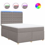 vidaXL Sommier à lattes de lit avec matelas Taupe 140x190 cm Tissu