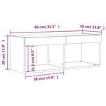 vidaXL Meuble TV avec lumières LED blanc 80x30x30 cm