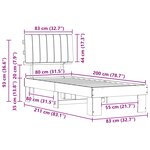 vidaXL Cadre de lit avec tête de lit rembourrée Noir 80 x 200 cm