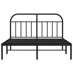 vidaXL Cadre de lit métal sans matelas avec tête de lit noir 140x200cm