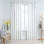 vidaXL Rideaux occultants avec crochets 2 Pièces Blanc cassé 140x175 cm