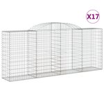 vidaXL Paniers à gabions arqués 17 Pièces 300x50x120/140 cm fer galvanisé