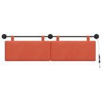 vidaXL Tête de lit suspendue Rouge orange Tissu en velours côtelé
