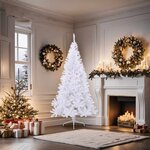 vidaXL Sapin de Noël artificiel moitié avec support blanc 180 cm PVC