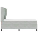vidaXL Lit à ressorts avec matelas Gris clair 100 x 200 cm Velours
