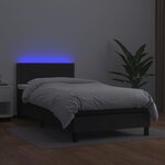vidaXL Sommier à lattes de lit avec matelas et LED Noir 80x200 cm