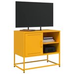 vidaXL Meuble TV jaune moutarde 68x39x60 5 cm acier