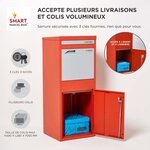 Boîte à colis Large Rouge 2 portes Acier galvanisé SMART PARCEL BOX™