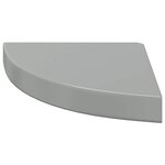 vidaXL Étagère d'angle flottante Gris brillant 25x25x3 8 cm MDF