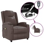 vidaXL Fauteuil de massage électrique Marron Similicuir